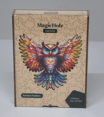 MagicHolz Puzzle Rainbow Feather Owl Natur & Fantasie Gr. M 270*261 178 Teile