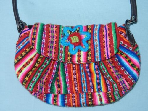 Cute Guatemalan Artisan Woven Colorful Small Embroidered Flap Detail Purse Bag - 第 12/15 張圖片