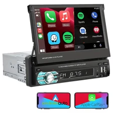 7" 1Din Car Radio Wireless Carplay Android auto MP5 Player Touchscreen Bluetooth
