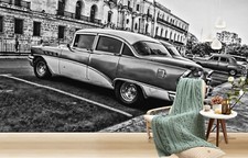 3D Retro Car House G198 Transport Wallpaper Mural Self-adhesive Removable Wendy