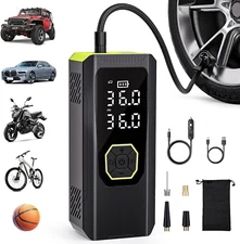 Portable Tire Inflator, 144PSI Air Compressor with Pressure Gauge for Vehicles