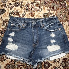 Aeropostale Shorts Woman 2 Aero Cheeky Distressed Cut Off Denim Blue