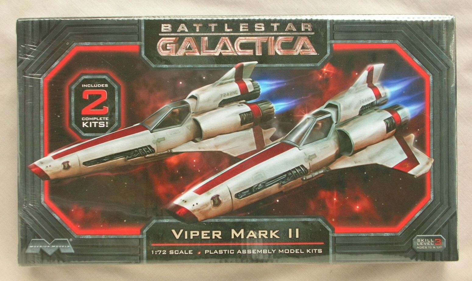 2 1/72 COLONIAL VIPER MK II Moebius Plastic Model 957 BATTLESTAR GALACTICA