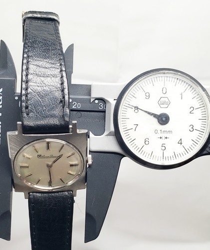 70's Lucien Piccard Square Manual Watch Men's Stainless Steel 83614 Windup Works - Picture 7 of 12