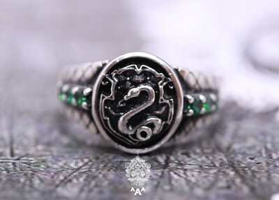 Silver Slytherin Silver 925 Snake Ring Slytherin Ring Slytherin