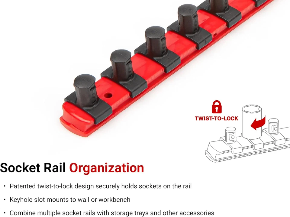 1/2 Inch Drive Deep 6-Point Socket Set with Rail, 15-Piece (10-24 Mm) | SHD92106 - Image 4 of 4