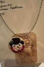 Hand Painted Snowman Necklace