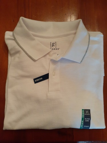 "George" Men's Polo Shirt White SIZE 2 XL Stretch Polo NWT - Picture 2 of 3