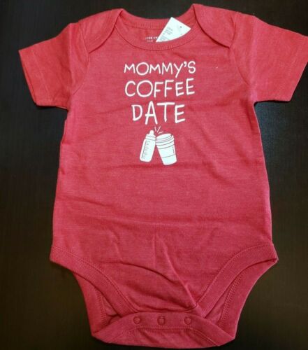 UNISEX INFANT TCP MOMMY'S COFFEE DATE RED SIZE 6-9 MONTHS BODYSUIT NWT