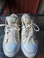 Converse All Star Chuck Taylor Madison Gold Metallic Sneakers Shoes Sz US 7 VGC