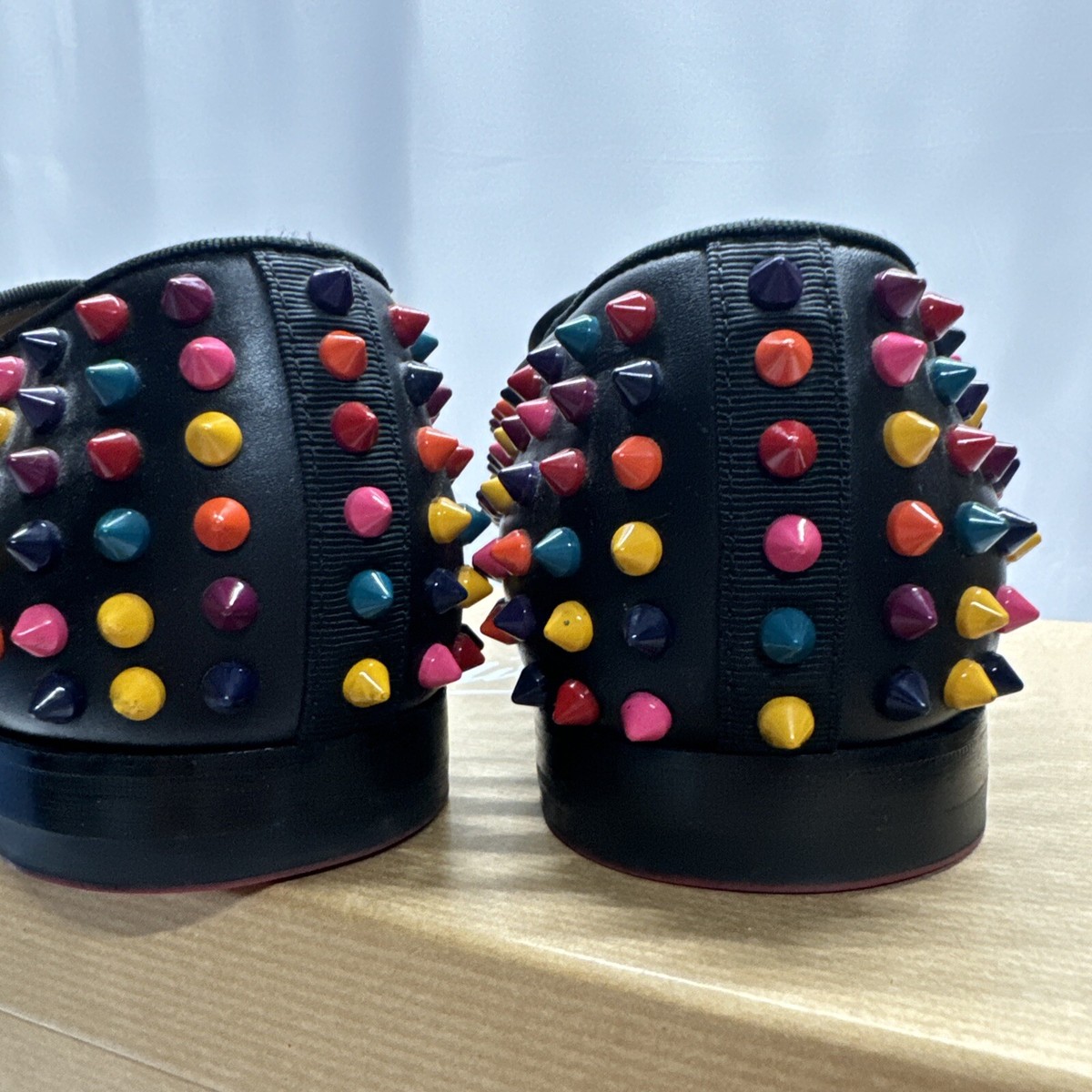 Christian Louboutin Mens Rollerboy Spikes Black Multi Flat 