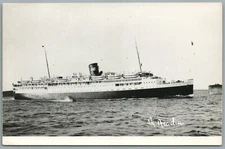 STEAMSHIP ACADIA VINTAGE REAL PHOTO POSTCARD RPPC
