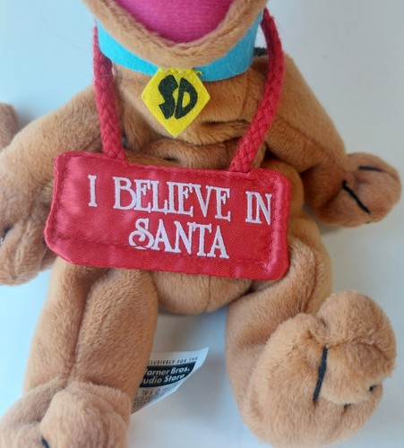 Peluche SCOOBY-DOO “Io credo in Babbo Natale” Natale Beanbag 1999 Warner Bro - Foto 2 di 10