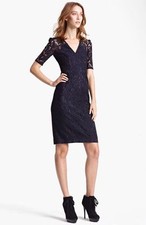 Burberry London 'Zora' Lace Dress Navy Blue ( Size UK 4-USA 2)