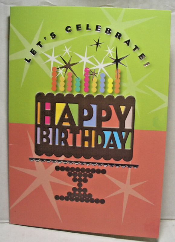 LET'S CELEBRATE! HAPPY BIRTHDAY" GREETING CARD BRAND-NEW