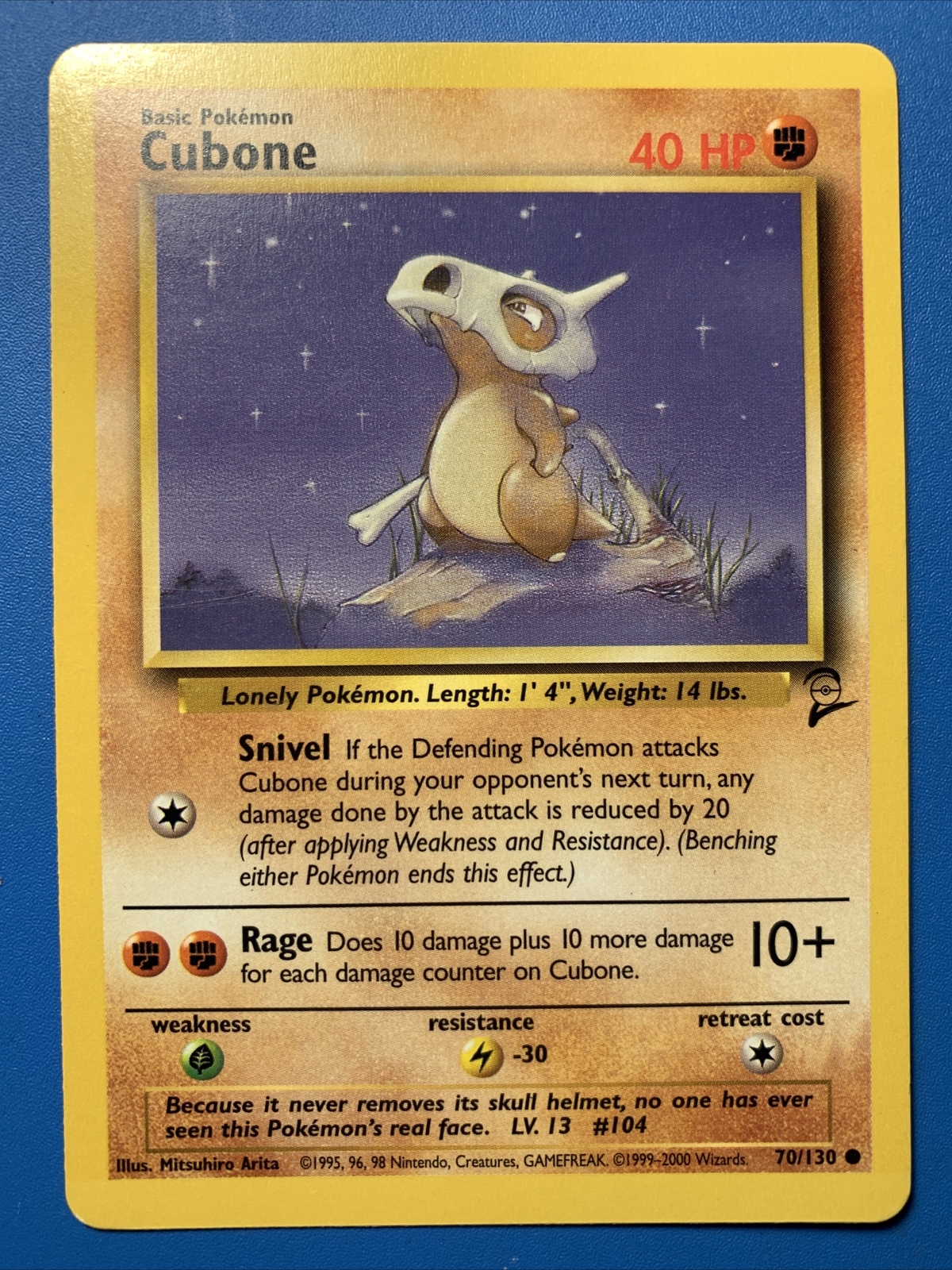 70/130 CUBONE - Base Set 2 - Pokémon TCG Card - Unlimited Edition M/NM
