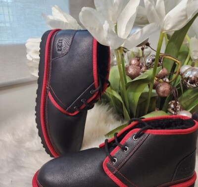 UGG Neumel Leather Mens shoesBlack/Red size13