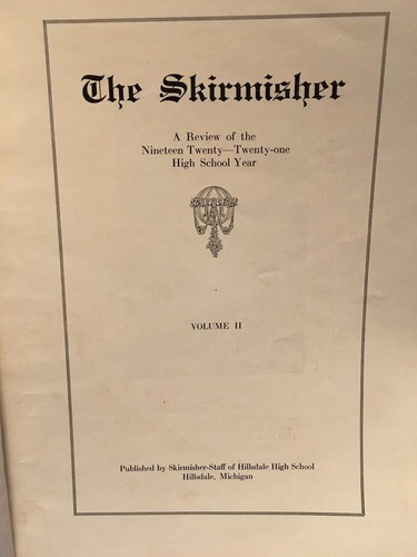 Antique 1920-21 High School YEARBOOKS Hillsdale High School MI Skirmisher Sports - Picture 7 of 12