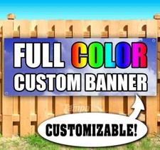FULL COLOR CUSTOM BANNER Advertising Vinyl Banner Flag Sign Many Sizes Available