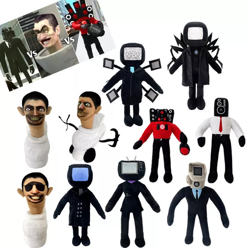 Skibidi Toilet Plushie Doll,UFO Skibidi Toilet Man/Titan Cameraman/Woman  Cameraman/Battle Monitor Man Stuffed Dolls Plush Figure,Halloween Supplies  Gifts For Fans Halloween(1/4pcs) (Size : B-1PC) : : Toys