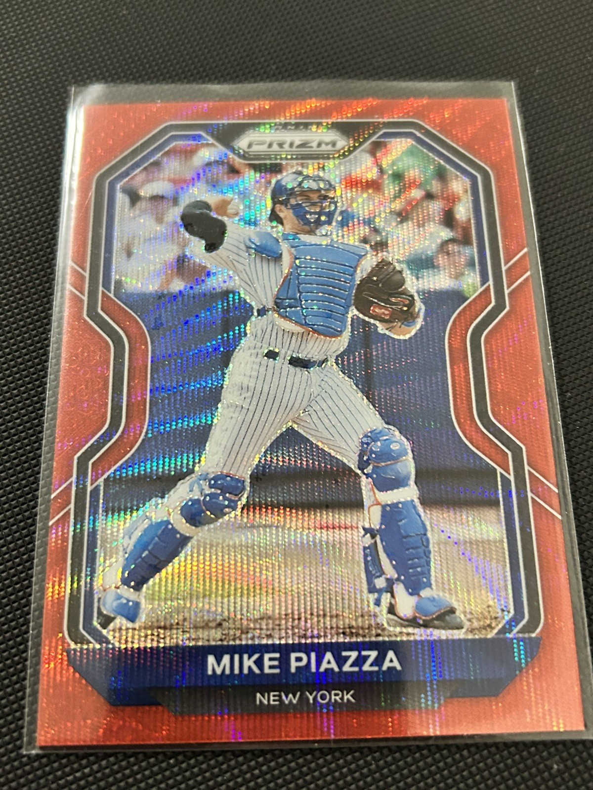 2021 Panini Prizm Tier II Red Wave Prizm /99 Mike Piazza #160 HOF