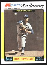 Don Drysdale 1982 Topps Kmart 20th Anniversary #42 Los Angeles Dodgers