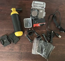 ExploreOne 4K Wi-Fi Action Camera w other accessories, used, incomplete