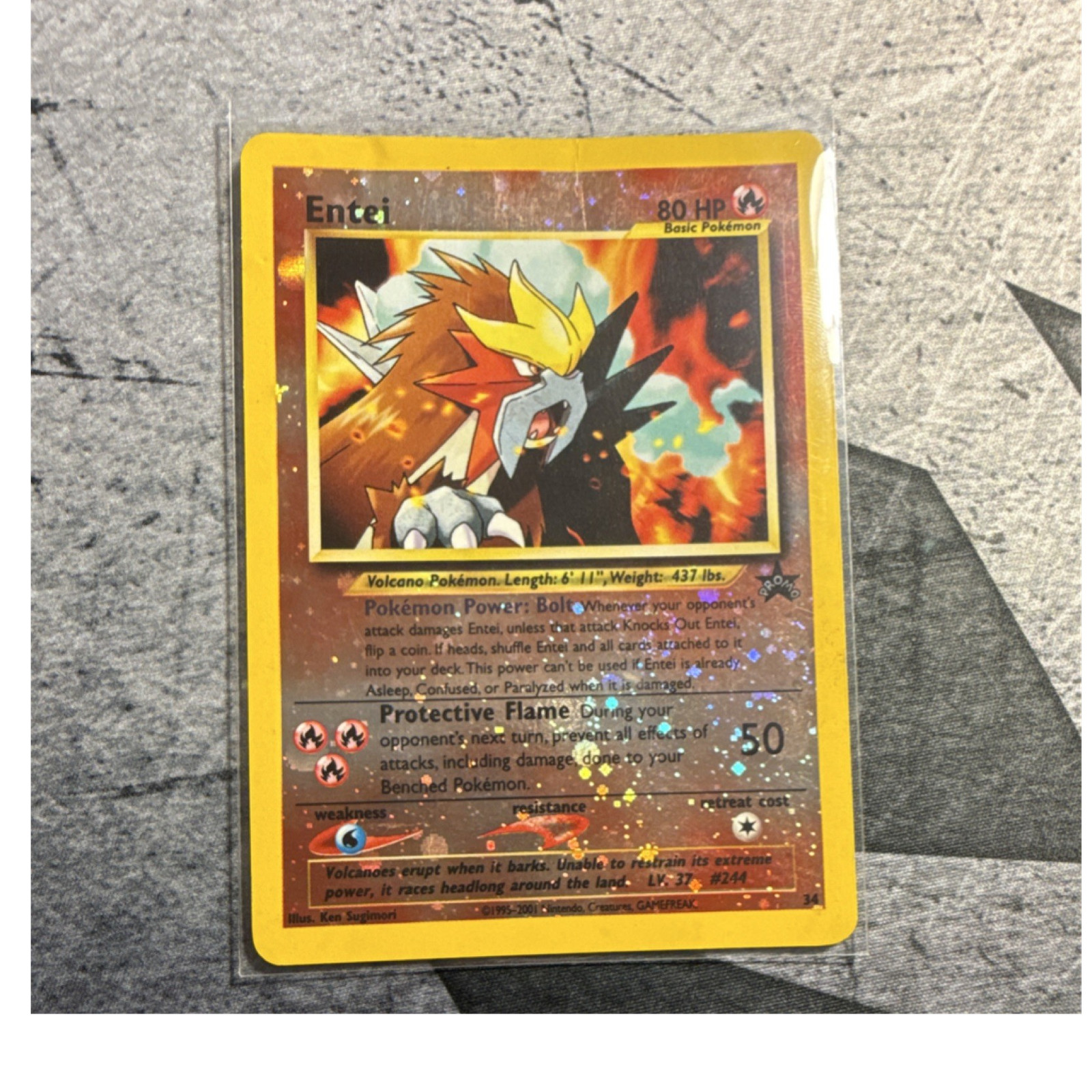 Pokemon TCG Entei Nintendo Promo Holo English 2001 80 HP Card 34
