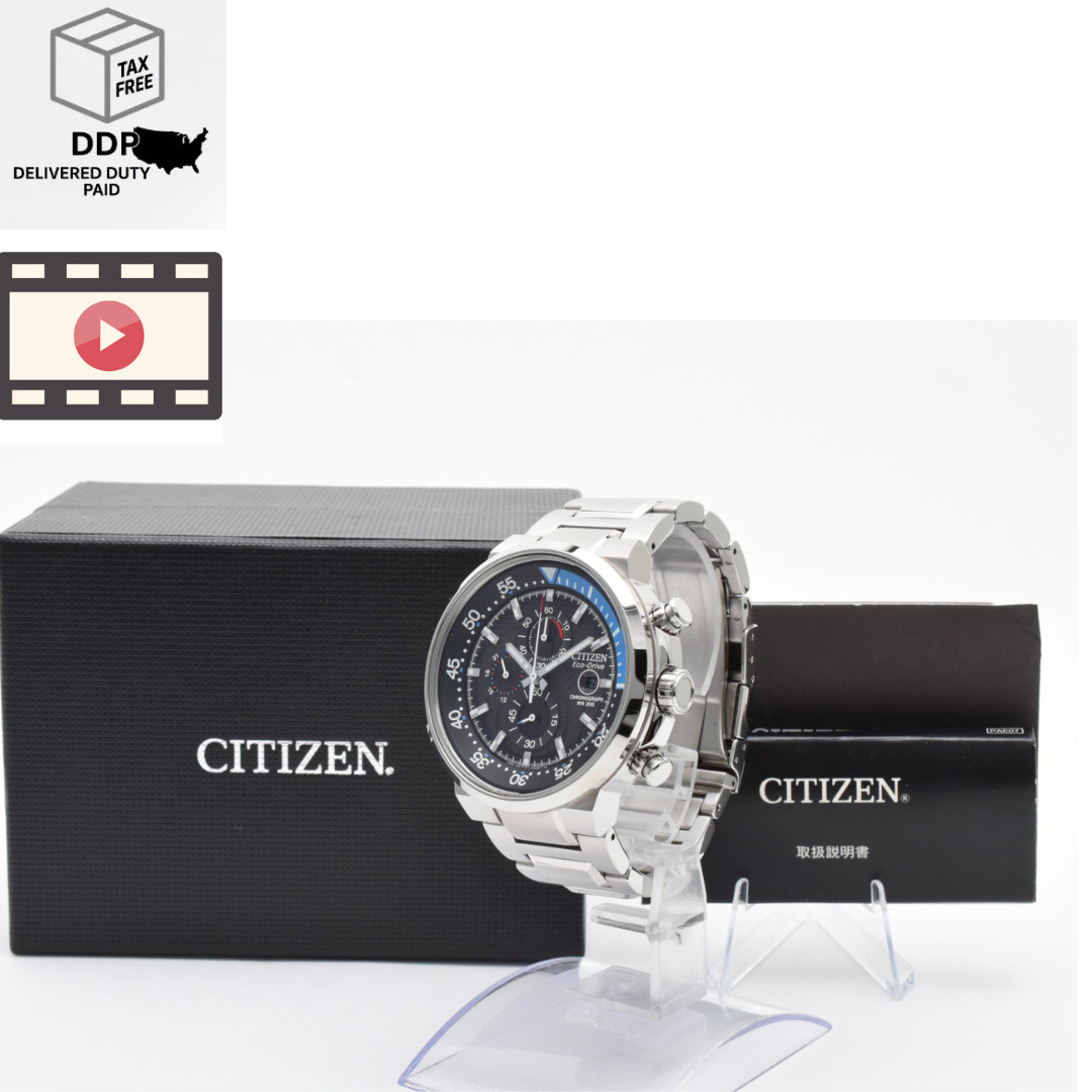 [ Near MINT ] CITIZEN Men’s Eco Drive Endeavor Chronograph Date Watch CA0440-51E