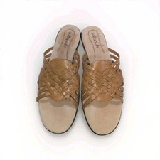 Soft spots Comfort Hadley Tan Slip On Sandals Women 9N. Leather Upper, Lining,
