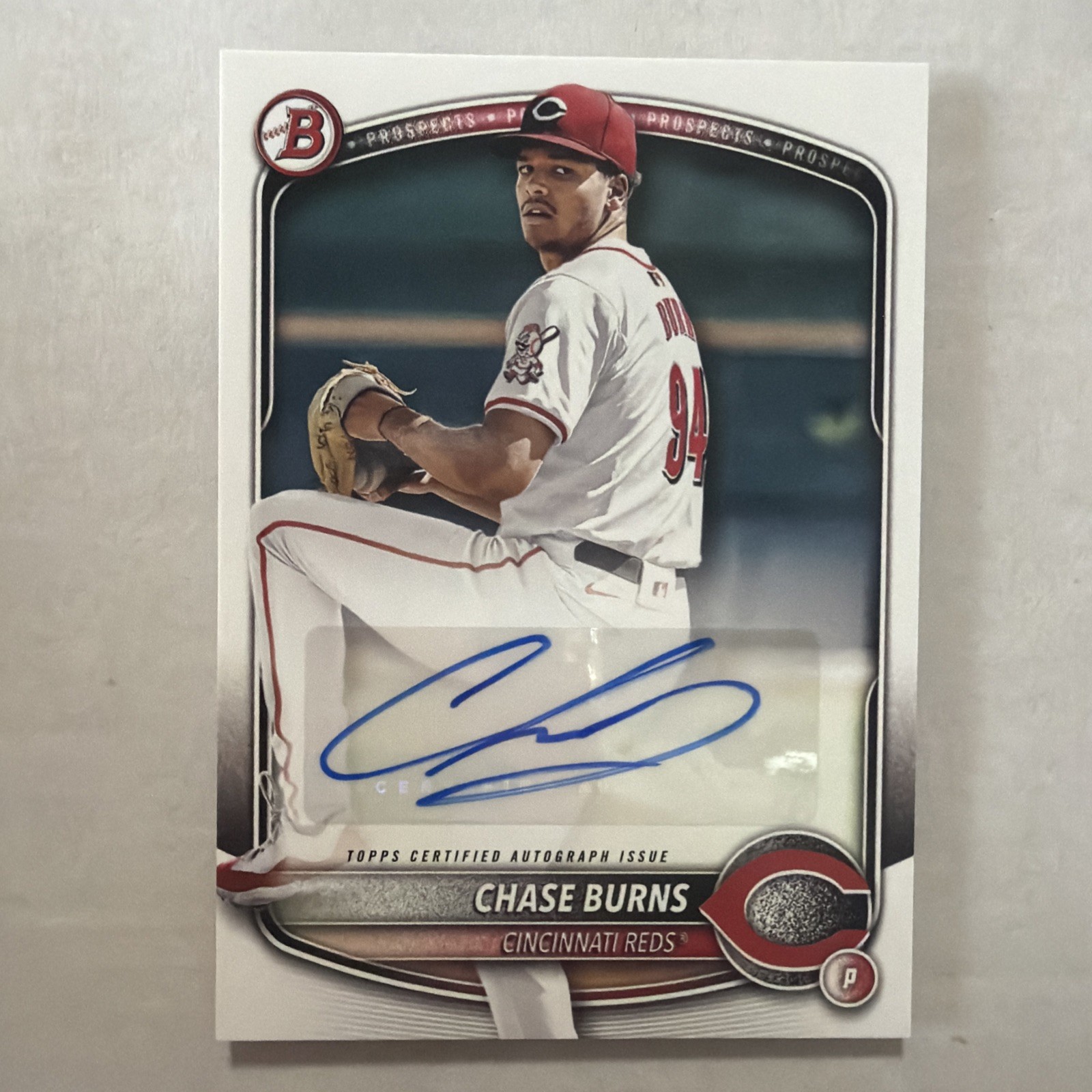 2025 Bowman Chase Burns  Prospects #BPA-CB Auto RC Reds