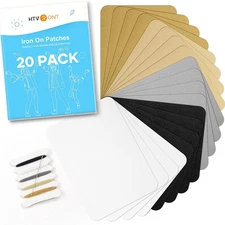 Iron on Patches for Clothing Repair, Multi-Color, 20 Pieces, Size 3.7" X 4.9"