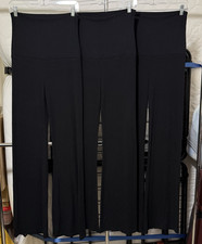 3 PAIR - SKIMS Ribbed Soft Lounge Fold Over Flare Pants Onyx Black Women MEDIUM