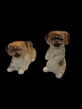 Pair Of Pekingese Porcelain Dog Figurines Vintage