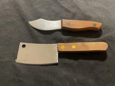 Stainless Wood Handled Cheese Knives Spreaders Set of 2 Charcuterie Knives