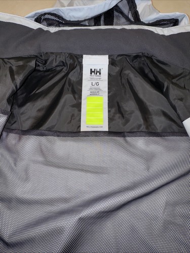 HELLY HANSEN MENS GREY FOG CREW HOODED WATERPROOF SAILING JACKET SIZE L $175 - Picture 10 of 17