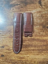 Panerai 26/22mm OEM Alligator Brown Semimat Leather Strap for Deployment Buckle 