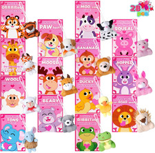 28 Pack Valentines Cards  Cute Mini Plush Toys Classroom Kids Party Favors Sets