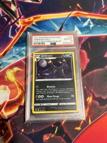 Pokemon 2021 Evolving Skies Black Star Promo Umbreon SWSH129 PSA 10 Gem Mint