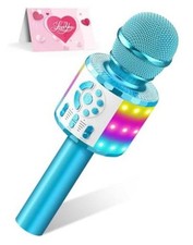 Kids Karaoketooth Microphone Toys for Girls Microphone Karaoke Machine Blue