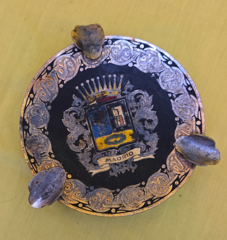 Madrid Spain Souvenir Ashtray with Coat of Arms Crest Design