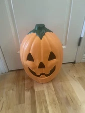 Sun Hill 20" Lighted Blow Mold Pumpkin Halloween Jack-O-Lantern Orange VTG 1995