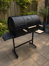 Oil Drum Charcoal BBQ Grill with Offset Smoker