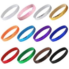 12PCS Fashion Sequin Headbands 80s 90s Vintage Elastic Stretch Sparkly Hair