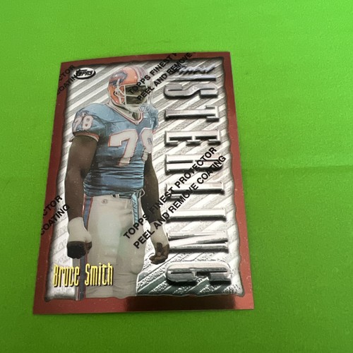1996 Topps Finest Football Bruce Smith Sterling #176 HOF Buffalo Bills - Foto 2 di 3