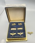 WWII 1/20 10K Gold AAF Pilot Wings & 2nd Lt. Insignia Sets In Box by Smilo — photo 2