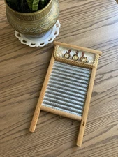 Vintage Washboard Hanging Key Hooks Farmhouse Rooster Decor