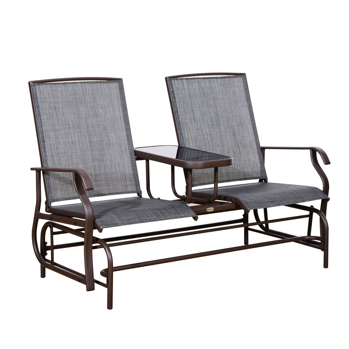 フランスメイド チェア Outsunny 84A-011 2 Person Mesh Fabric Patio Double Glider
