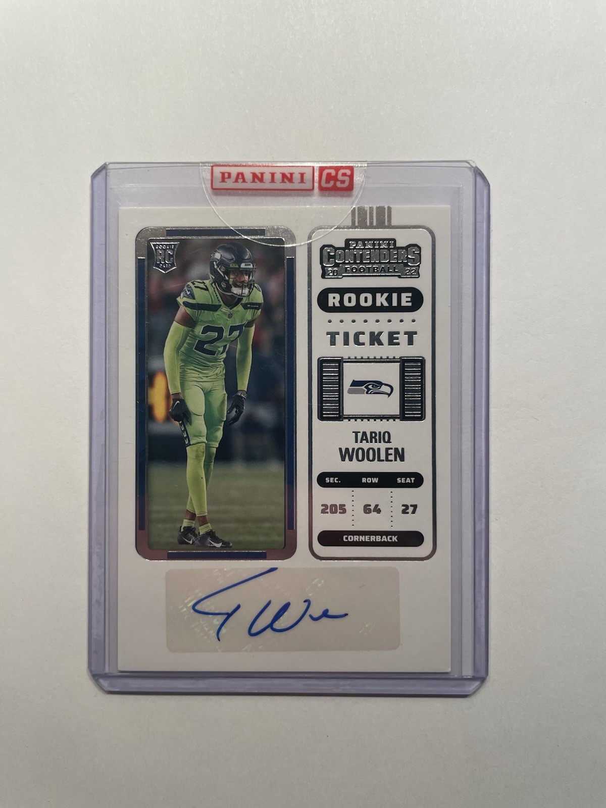 2022 Panini Contenders Rookie Ticket Tariq Woolen #223 Rookie Auto RC