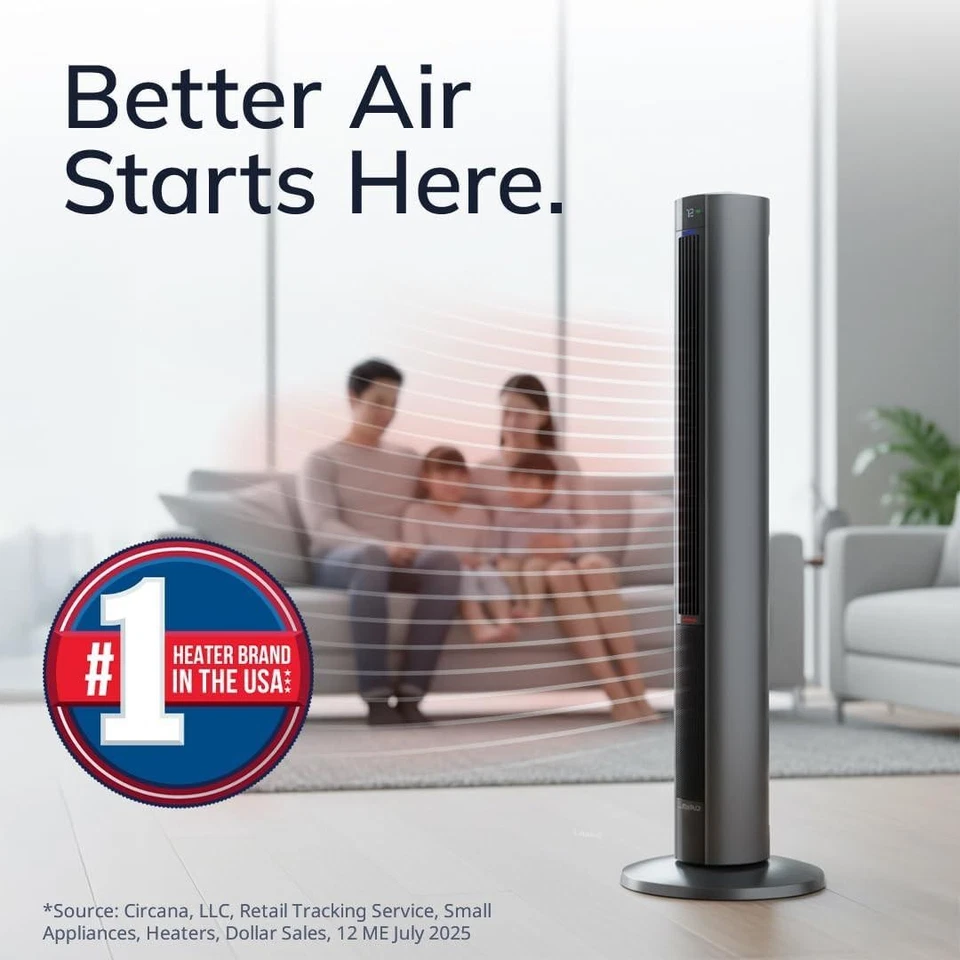 Lasko Oscillating All Season Tower Fan and Space Heater in One for Home with Adj - Image 2 of 4